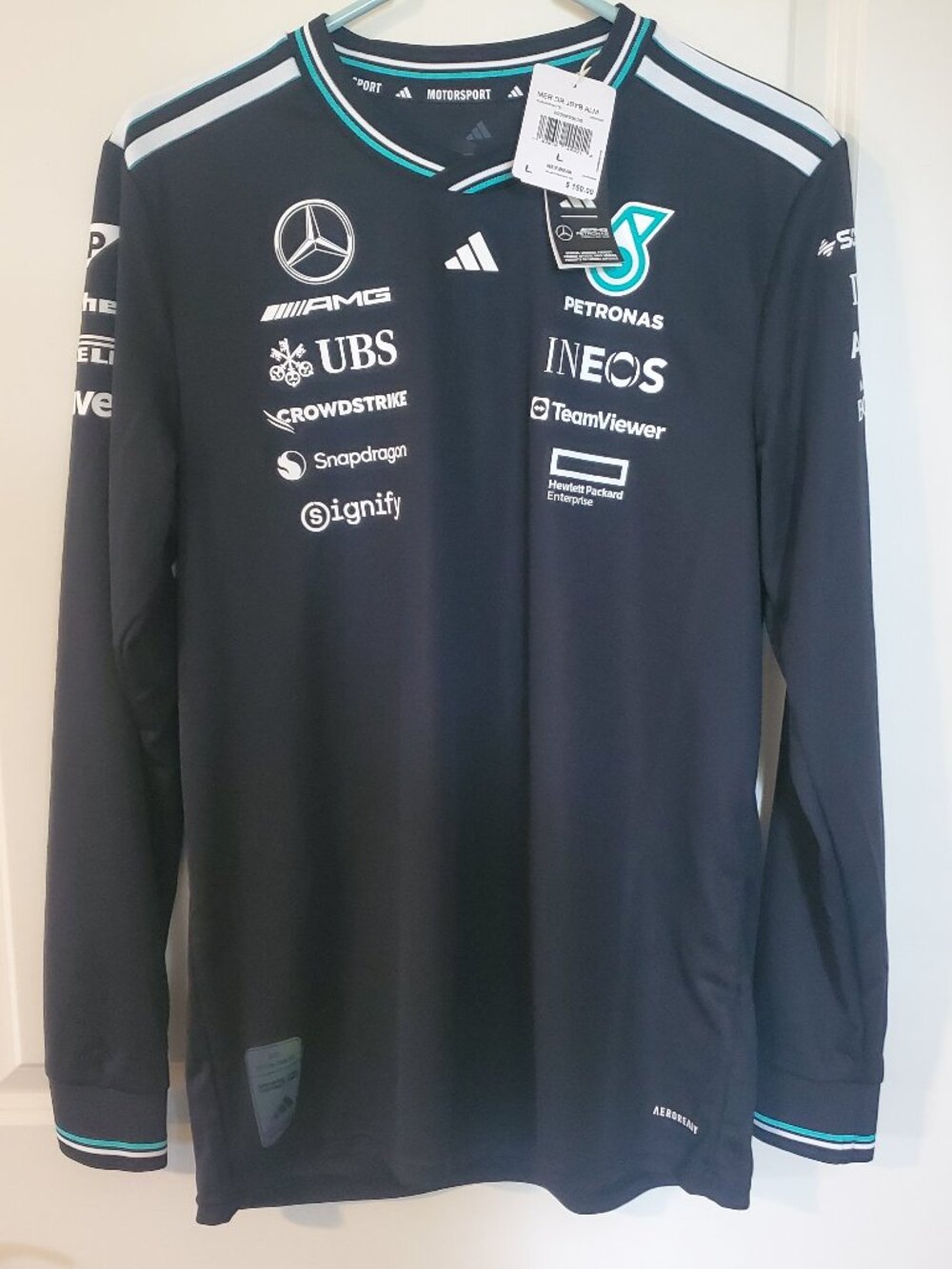 Adidas x AMG Petronas Formula 1 Team Drivery Jersey AUTHENTIC Mercedes sz L F1